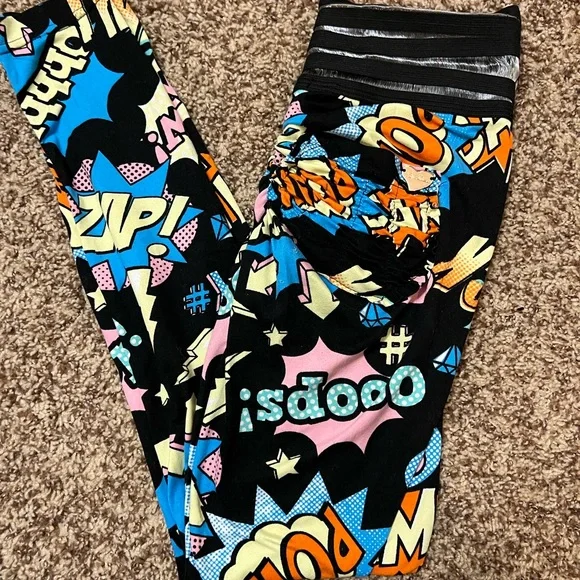 Colorful Graphic Print Women's Pants - Picture 1 of 3